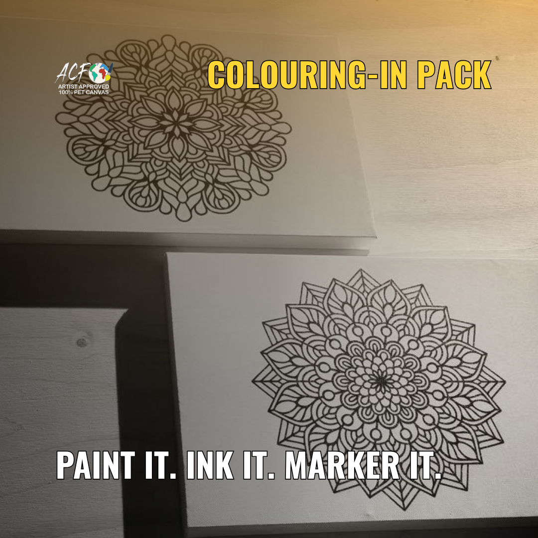 Paint n Sip Colouring-In Canvas – Bulk 10x Pack (Custom or Pre-Printed Designs)