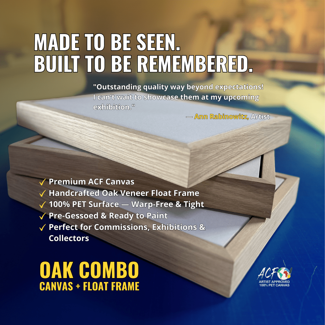 Oak Combo β Box Canvas + Outer Frame Set (Deep Edge) - Art Canvas Factory