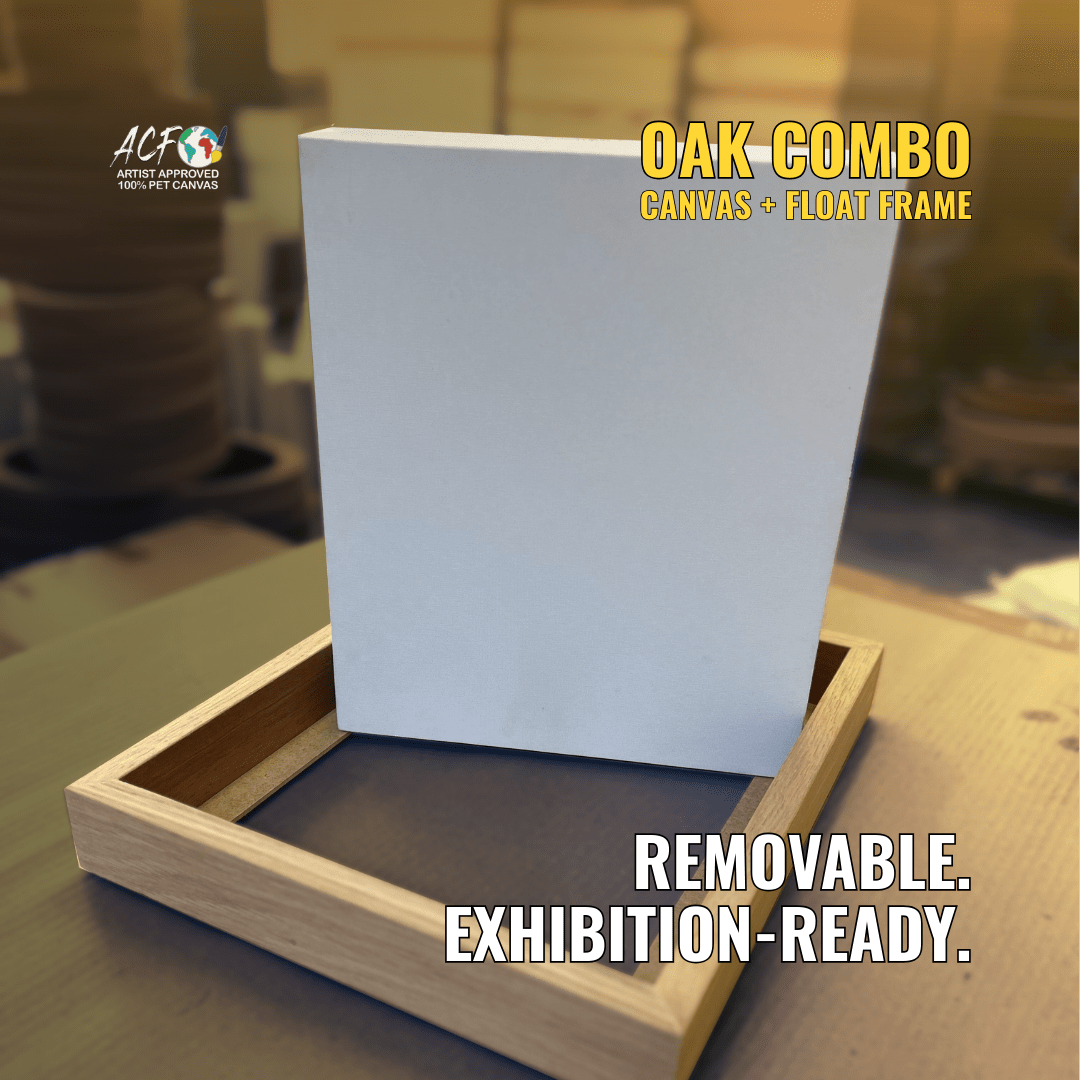 Oak Combo β Box Canvas + Outer Frame Set (Deep Edge) - Art Canvas Factory