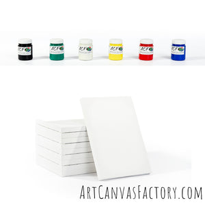Canvas & Acrylic Bundle with (6x) 50ml Acrylic Paint