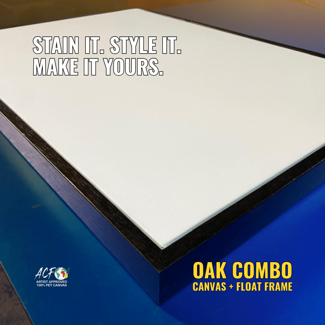 Oak Combo – Box Canvas + Outer Frame Set (Deep Edge) - Art Canvas Factory