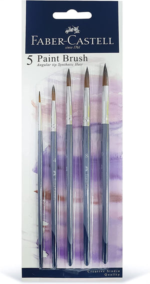 Low Cost Pack of 7 Faber Castell Round Paint Brush Set Art Craft Artist  School